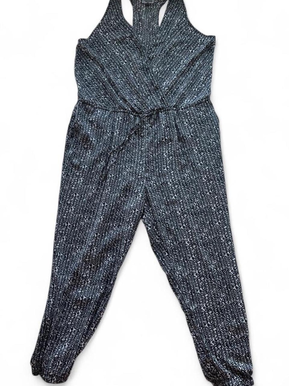 Chelsea28 Black & White Racerback Jumpsuit